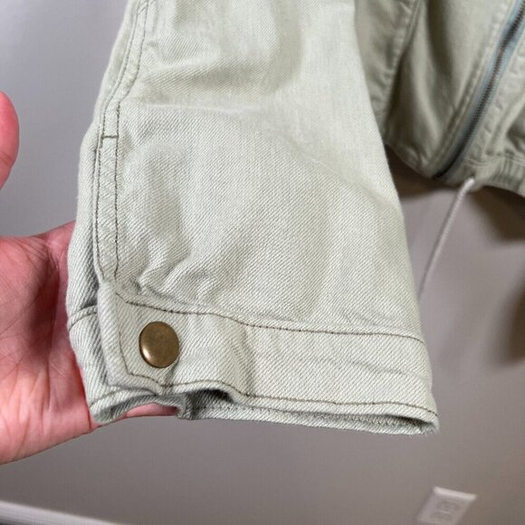 Anthropologie Pilcro Tidal Moto Utility Jacket Size XL Green Cropped Field - Picture 6 of 11